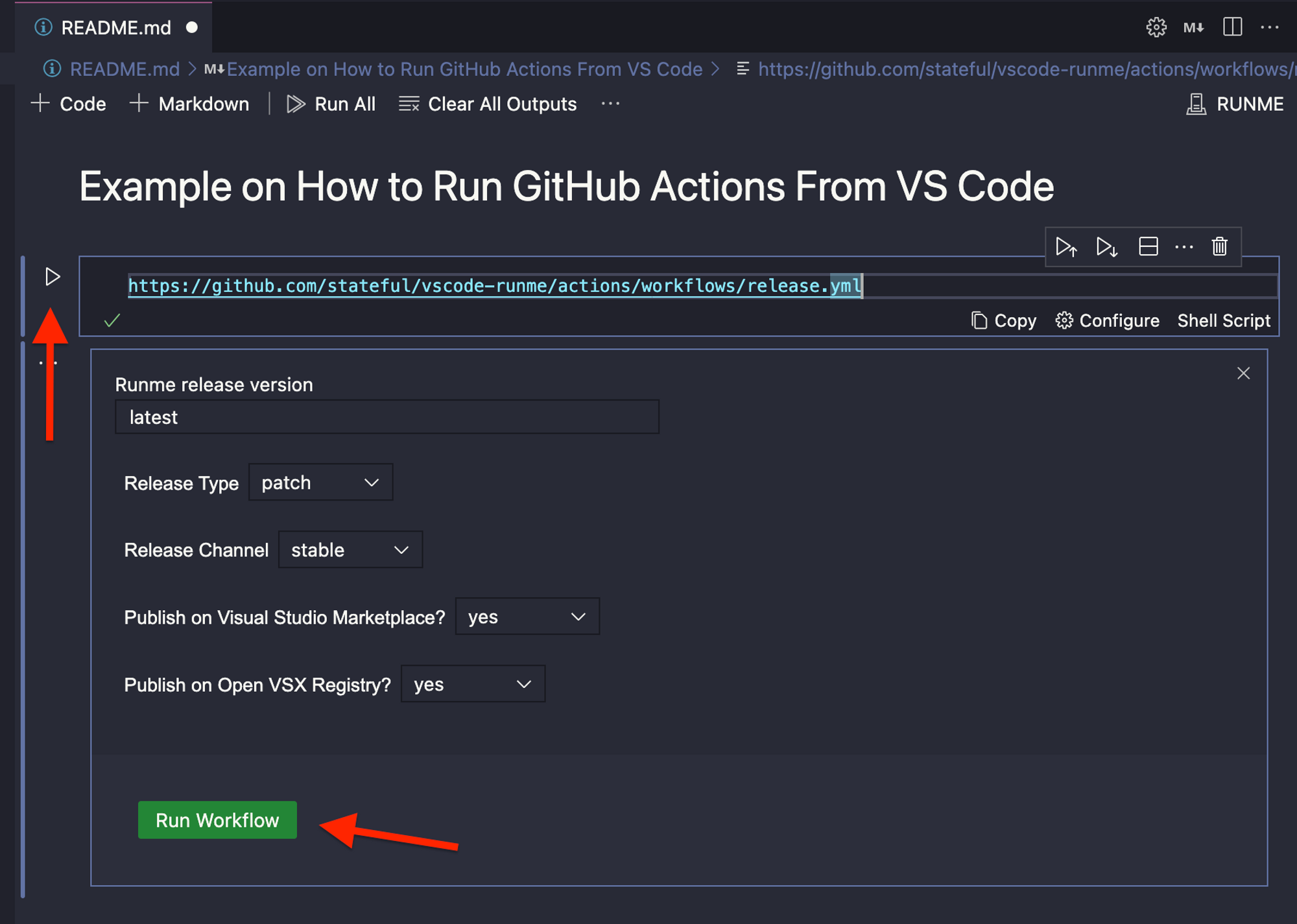 paste GitHub action URL